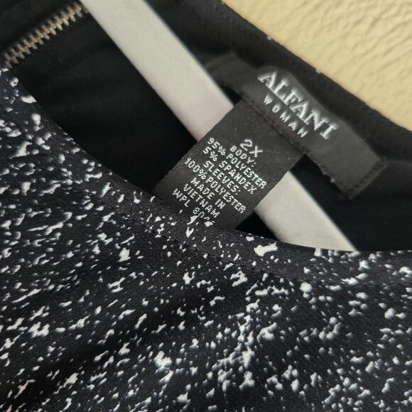 Alfani Woman Multi Color Sequin Blouse with Sheer Flowy Sleeves - Picture 5 of 6